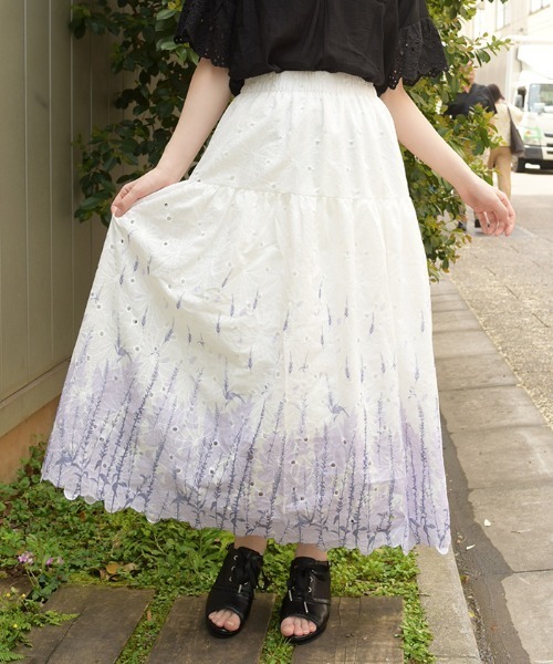axes femme（アクシーズファム）の「グラデーションスカート（スカート・レディース・ラベンダー/グリーン・FREE）」の20枚目の写真