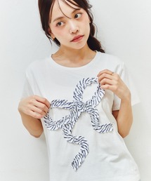 エンブロイダリーリボンTシャツ