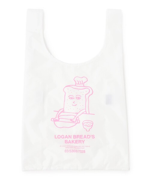 BAGGU(バグー)の「HONGAMA × BAGGU / LOGAN BREAD'S BAKERY ECO BAG(エコバッグ/サブバッグ・レディース・チャコールグレー/ホワイト・ONE SIZE)」の2枚目の写真