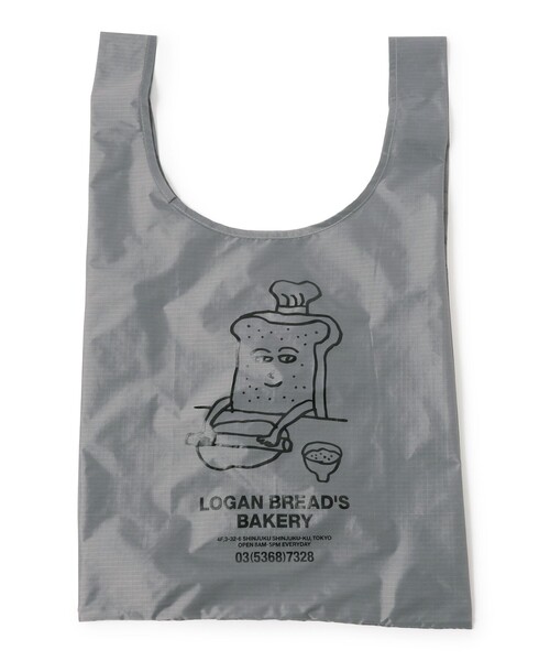 BAGGU(バグー)の「HONGAMA × BAGGU / LOGAN BREAD'S BAKERY ECO BAG(エコバッグ/サブバッグ・レディース・チャコールグレー/ホワイト・ONE SIZE)」の6枚目の写真