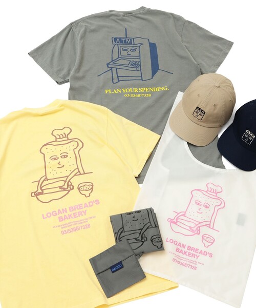 BAGGU(バグー)の「HONGAMA × BAGGU / LOGAN BREAD'S BAKERY ECO BAG(エコバッグ/サブバッグ・レディース・チャコールグレー/ホワイト・ONE SIZE)」の3枚目の写真