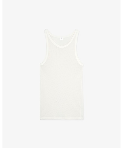 FRONT 11201(フロントワンワントゥーオーワン)の「Tricot Mesh Tank Top(Tシャツ/カットソー・メンズ・ホワイト/ブラック・1/2/S/M/L/XL)」の1枚目の写真