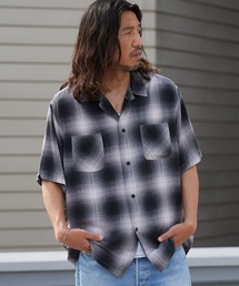DAN RIVER/ダンリバー RAYON CHECK SS SHIRT チェックシャツ オンブレチェック 半袖 オーバーサイズ メンズ レディース ユニセックス 秋 秋服 2026年秋冬