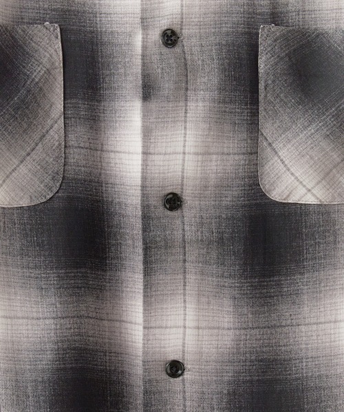 DAN RIVER（ダンリバー ）の「DAN RIVER/ダンリバー RAYON CHECK SS SHIRT チェックシャツ オンブレチェック 半袖 オーバーサイズ メンズ レディース ユニセックス 秋 秋服 2026年秋冬（シャツ/ブラウス・メンズ・ブラウン/ホワイト×ブラック/ブラック・M/S/L）」の15枚目の写真