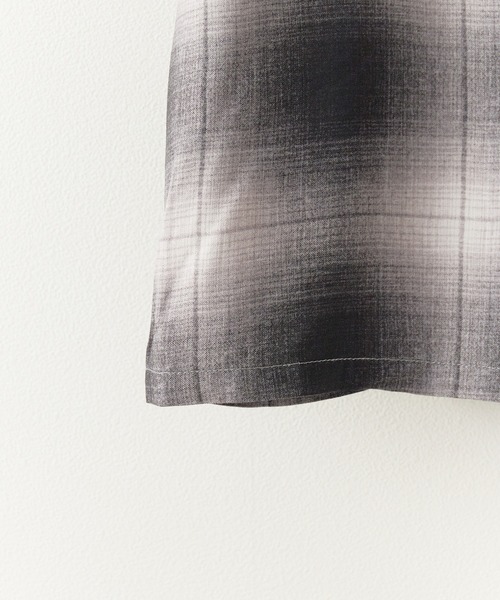 DAN RIVER（ダンリバー ）の「DAN RIVER/ダンリバー RAYON CHECK SS SHIRT チェックシャツ オンブレチェック 半袖 オーバーサイズ メンズ レディース ユニセックス 秋 秋服 2026年秋冬（シャツ/ブラウス・メンズ・ブラウン/ホワイト×ブラック/ブラック・M/S/L）」の13枚目の写真