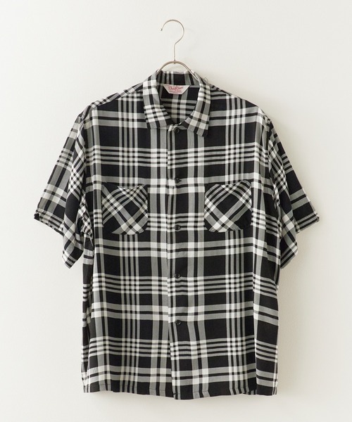 DAN RIVER（ダンリバー ）の「DAN RIVER/ダンリバー RAYON CHECK SS SHIRT チェックシャツ オンブレチェック 半袖 オーバーサイズ メンズ レディース ユニセックス 秋 秋服 2026年秋冬（シャツ/ブラウス・メンズ・ブラウン/ホワイト×ブラック/ブラック・M/S/L）」の10枚目の写真