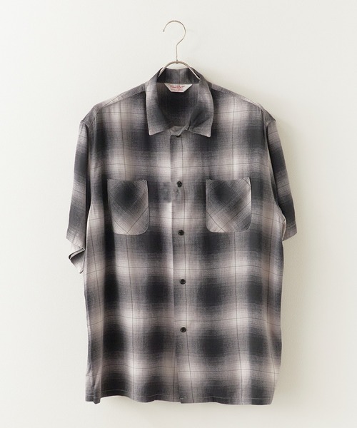 DAN RIVER（ダンリバー ）の「DAN RIVER/ダンリバー RAYON CHECK SS SHIRT チェックシャツ オンブレチェック 半袖 オーバーサイズ メンズ レディース ユニセックス 秋 秋服 2026年秋冬（シャツ/ブラウス・メンズ・ブラウン/ホワイト×ブラック/ブラック・M/S/L）」の20枚目の写真