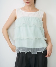 Lunea | シアーティアードチュールキャミソール / sheer tiered tulle camisole(キャミソール)
