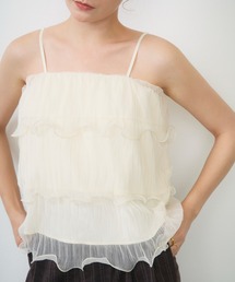 シアーティアードチュールキャミソール / sheer tiered tulle camisole