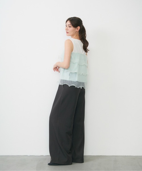 Lunea(ルネア)の「シアーティアードチュールキャミソール / sheer tiered tulle camisole(キャミソール・レディース・ブルー/アイボリー/ピンク・FREE)」の13枚目の写真