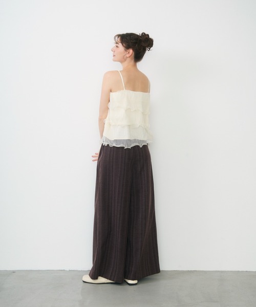 Lunea(ルネア)の「シアーティアードチュールキャミソール / sheer tiered tulle camisole(キャミソール・レディース・ブルー/アイボリー/ピンク・FREE)」の15枚目の写真
