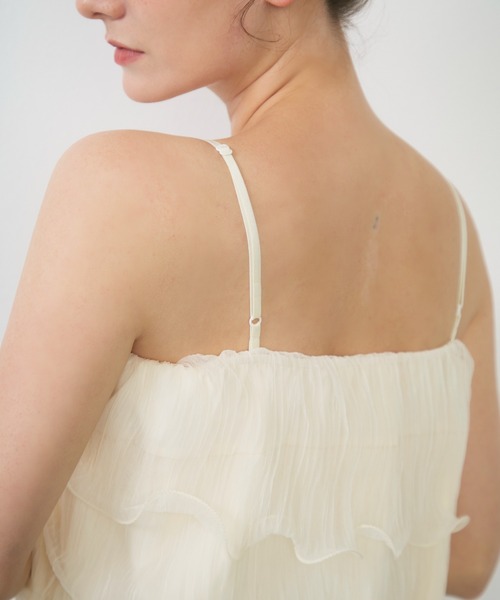 Lunea(ルネア)の「シアーティアードチュールキャミソール / sheer tiered tulle camisole(キャミソール・レディース・ブルー/アイボリー/ピンク・FREE)」の7枚目の写真