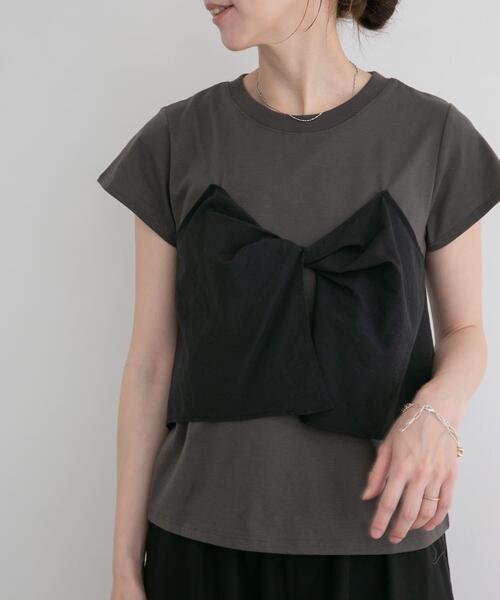 ITEMS URBANRESEARCH(アイテムズ アーバンリサーチ)の「ドッキングビスチェTシャツ(Tシャツ/カットソー・レディース・ブラック/レッド系その他/ベージュ・FREE)」の4枚目の写真