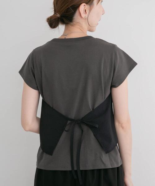 ITEMS URBANRESEARCH(アイテムズ アーバンリサーチ)の「ドッキングビスチェTシャツ(Tシャツ/カットソー・レディース・ブラック/レッド系その他/ベージュ・FREE)」の6枚目の写真