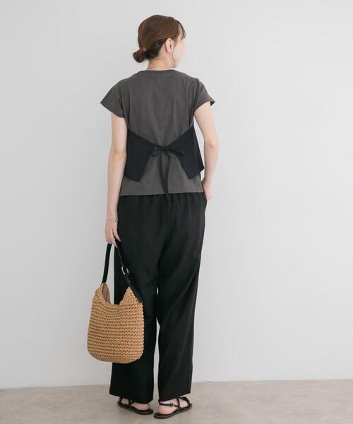 ITEMS URBANRESEARCH(アイテムズ アーバンリサーチ)の「ドッキングビスチェTシャツ(Tシャツ/カットソー・レディース・ブラック/レッド系その他/ベージュ・FREE)」の9枚目の写真