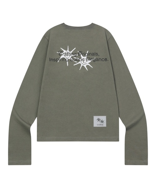 COIRIS(コイリス)の「ローネックバックレタリングロングスリーブTシャツ(3カラー)(Tシャツ/カットソー・レディース・チャコールグレー/ブラック/カーキ/ホワイト・FREE)」の4枚目の写真