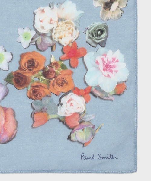 Paul Smith（ポールスミス）の「“Climbing Floral” プリントハンカチ【260350 HANK】（ハンカチ/ハンドタオル・メンズ・キナリ/ライトブルー・FREE）」の4枚目の写真