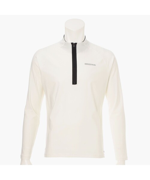 BRIEFING(ブリーフィング)の「【BRIEFING GOLF/ブリーフィングゴルフ】MEN’S PUNCHING LOGO LS HALFZIP SHIRT(Tシャツ/カットソー・メンズ・グレー/ホワイト・XL/M/L)」の2枚目の写真
