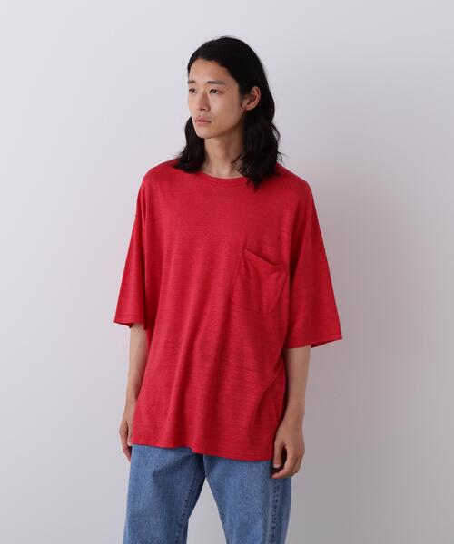 YLEVE(イレーヴ)の「YLEVE / LINEN POCKET T-SHIRT(Tシャツ/カットソー・メンズ・グレー/ブラック/オレンジ/グレー系その他/レッド/ホワイト・4/5)」の5枚目の写真