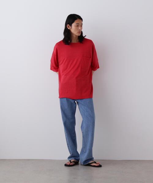 YLEVE(イレーヴ)の「YLEVE / LINEN POCKET T-SHIRT(Tシャツ/カットソー・メンズ・グレー/ブラック/オレンジ/グレー系その他/レッド/ホワイト・4/5)」の9枚目の写真
