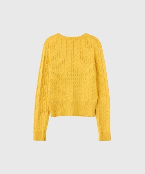 GENERAL IDEA（ジェネラルアイデア）の「GENERAL IDEA/ジェネラルアイディア WOMAN SIGNATURE SUPER FINE WOOL CABLE CARDIGAN ウールブレンドケーブル編みカーディガン 丸首 クルーネック ラウンドネック レディース 秋 秋服 2026年秋冬 冬服（カーディガン/ボレロ・レディース・イエロー/レッド・S/M/L/XS/XL）」の9枚目の写真