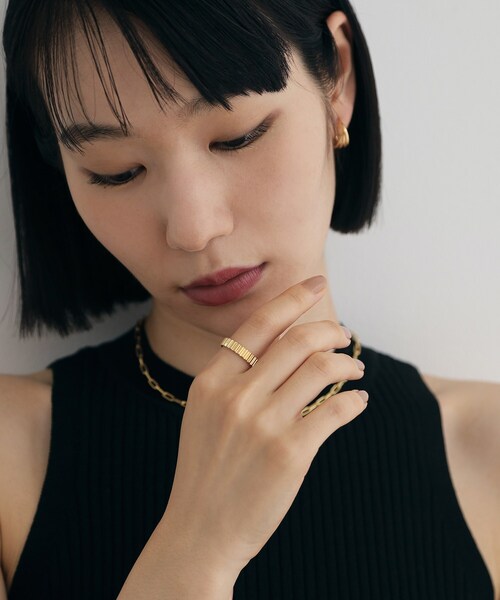 COCOSHNIK ONKITSCH(ココシュニックオンキッチュ)の「シルバー トラペーズガドルーンリングGP(リング・レディース・クリア・14/10/12)」の6枚目の写真