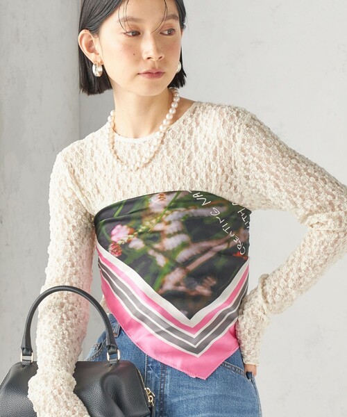 SHIPS(シップス)の「【SHIPS別注】THE CULTURE CORD: ARTIST SCARF(AS)(バンダナ/スカーフ・レディース・イエロー系/ホワイト/ピンク・ONE SIZE)」の7枚目の写真