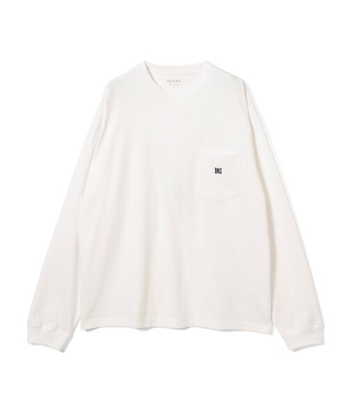 BEAMS(ビームス)の「BMSロゴ ロングスリーブ Tシャツ(Tシャツ/カットソー・メンズ・ネイビー/ホワイト/ブラック・MEDIUM/SMALL/X-LARGE/LARGE/XX-LARGE)」の2枚目の写真