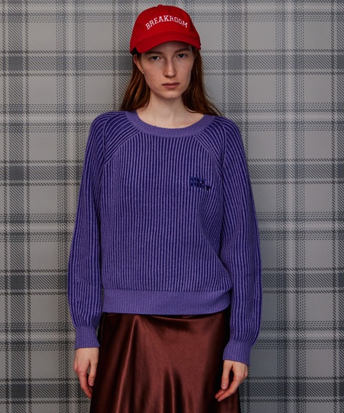 MAISON SPECIAL(メゾンスペシャル)の「【2026Autumn PRE-ORDER】OFF DUTY Logo Knit/OFF DUTYロゴニット(ニット/セーター・レディース・パープル/レッド/ブラック/グリーン・FREE)」の3枚目の写真