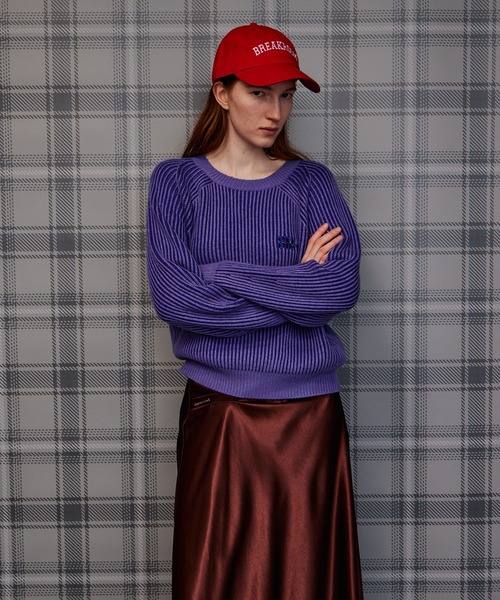 MAISON SPECIAL(メゾンスペシャル)の「【2026Autumn PRE-ORDER】OFF DUTY Logo Knit/OFF DUTYロゴニット(ニット/セーター・レディース・パープル/レッド/ブラック/グリーン・FREE)」の8枚目の写真