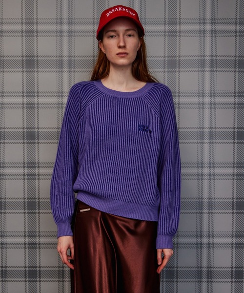 MAISON SPECIAL(メゾンスペシャル)の「【2026Autumn PRE-ORDER】OFF DUTY Logo Knit/OFF DUTYロゴニット(ニット/セーター・レディース・パープル/レッド/ブラック/グリーン・FREE)」の9枚目の写真