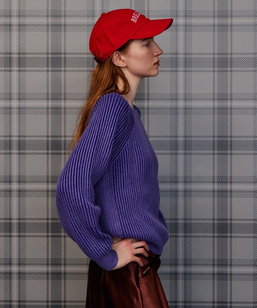 MAISON SPECIAL(メゾンスペシャル)の「【2026Autumn PRE-ORDER】OFF DUTY Logo Knit/OFF DUTYロゴニット(ニット/セーター・レディース・パープル/レッド/ブラック/グリーン・FREE)」の10枚目の写真