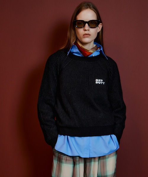 MAISON SPECIAL(メゾンスペシャル)の「【2026Autumn PRE-ORDER】OFF DUTY Logo Knit/OFF DUTYロゴニット(ニット/セーター・レディース・パープル/レッド/ブラック/グリーン・FREE)」の14枚目の写真
