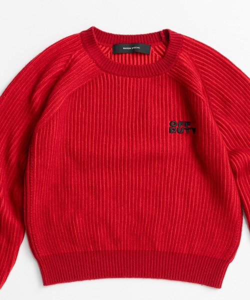 MAISON SPECIAL(メゾンスペシャル)の「【2026Autumn PRE-ORDER】OFF DUTY Logo Knit/OFF DUTYロゴニット(ニット/セーター・レディース・パープル/レッド/ブラック/グリーン・FREE)」の20枚目の写真