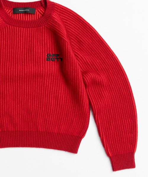 MAISON SPECIAL(メゾンスペシャル)の「【2026Autumn PRE-ORDER】OFF DUTY Logo Knit/OFF DUTYロゴニット(ニット/セーター・レディース・パープル/レッド/ブラック/グリーン・FREE)」の21枚目の写真