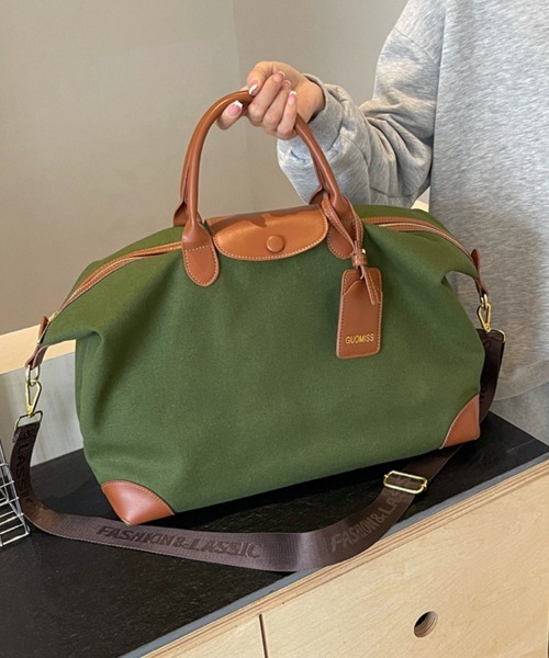 ONEP STAR(ワンピスター)の「キャンバス異素材2wayボストンバッグ(ボストンバッグ・レディース・ブラック/オフホワイト/アーミー・FREE)」の10枚目の写真