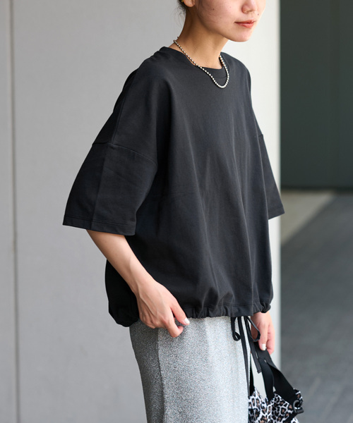 JOURNAL STANDARD relume(ジャーナルスタンダード レリューム)の「《追加4》ギャザーヘムショートスリーブTシャツ(Tシャツ/カットソー・レディース・ベージュ/ライトグレー/ホワイト/ブラック・FREE)」の14枚目の写真