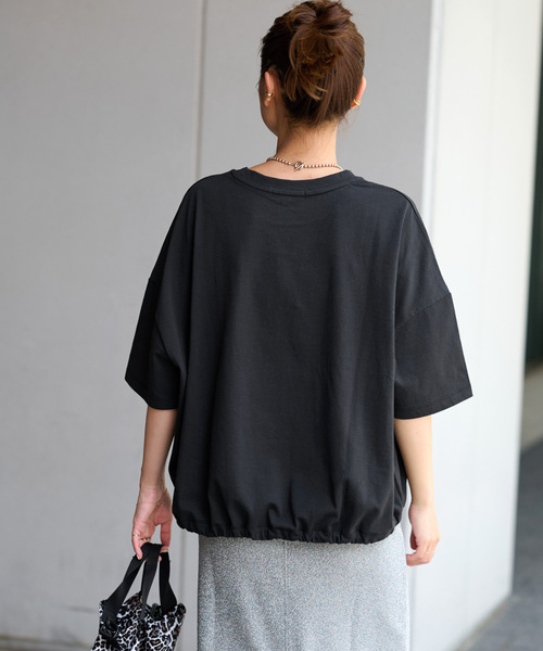 JOURNAL STANDARD relume(ジャーナルスタンダード レリューム)の「《追加4》ギャザーヘムショートスリーブTシャツ(Tシャツ/カットソー・レディース・ベージュ/ライトグレー/ホワイト/ブラック・FREE)」の15枚目の写真