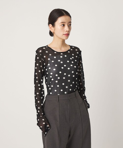 CITEN(シテン)の「<CITEN>シアードットコンパクトトップ(Tシャツ/カットソー・レディース・ブラック/ホワイト・フリー)」の5枚目の写真