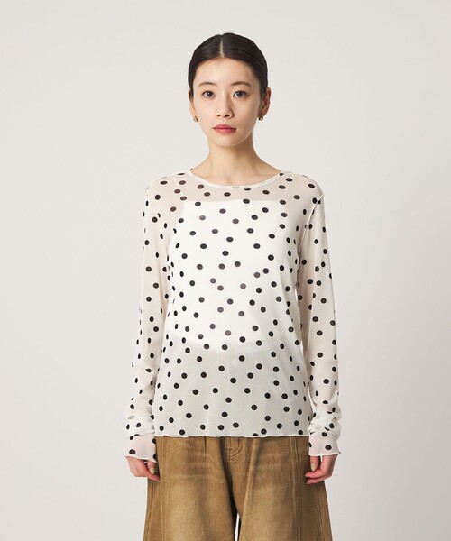 CITEN(シテン)の「<CITEN>シアードットコンパクトトップ(Tシャツ/カットソー・レディース・ブラック/ホワイト・フリー)」の7枚目の写真