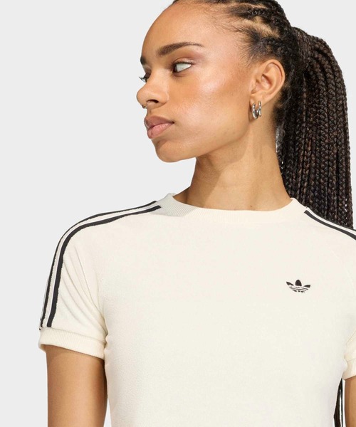 adidas（アディダス）の「テリータオル カリ 半袖Tシャツ / アディダスオリジナルス adidas Originals（Tシャツ/カットソー・レディース・ホワイト・SMALL/X-LARGE/XX-LARGE/LARGE/MEDIUM）」の5枚目の写真