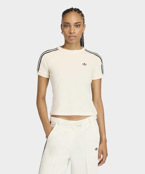 adidas（アディダス）の「テリータオル カリ 半袖Tシャツ / アディダスオリジナルス adidas Originals（Tシャツ/カットソー・レディース・ホワイト・SMALL/X-LARGE/XX-LARGE/LARGE/MEDIUM）」の3枚目の写真