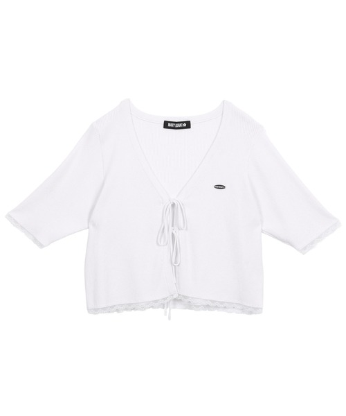 MARY QUANT(マリークワント)の「フロントリボンニット アンサンブル(Tシャツ/カットソー・レディース・マルチ/ホワイト/ライトブルー/ブラック・M)」の11枚目の写真