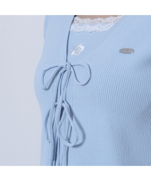 MARY QUANT(マリークワント)の「フロントリボンニット アンサンブル(Tシャツ/カットソー・レディース・マルチ/ホワイト/ライトブルー/ブラック・M)」の20枚目の写真