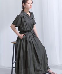 COHINA（コヒナ）の「ライトデニムハーフスリーブシャツワンピース 【低身長・小柄女性】（シャツワンピース）」