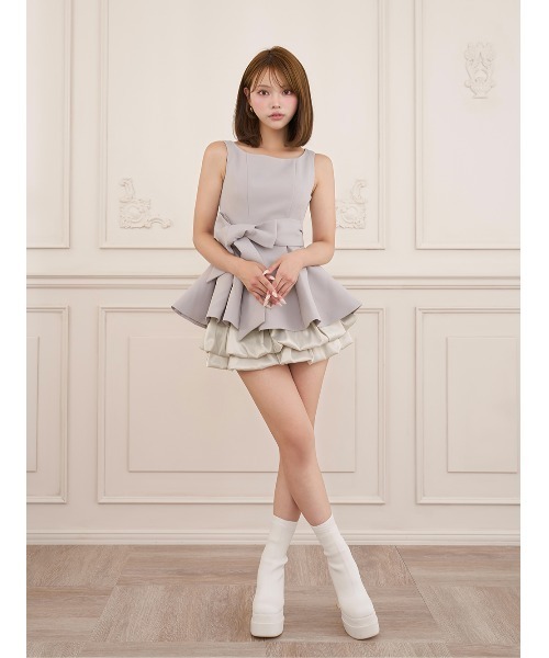 Darich(ダーリッチ)の「ビッグリボンクラシックラインミニワンピース(ワンピース・レディース・ブラック/グレー/ベージュ/アイボリー・FREE)」の19枚目の写真