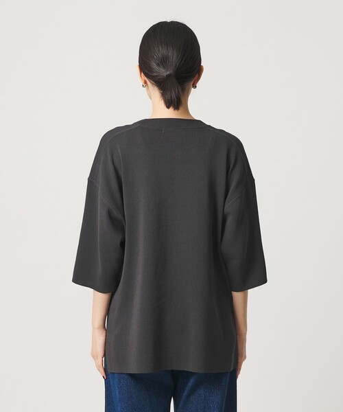 BEAUTY&YOUTH UNITED ARROWS(ビューティーアンドユースユナイテッドアローズ)の「コットンポリエステル ハーフスリーブ ニットプルオーバー ウォッシャブル(ニット/セーター・レディース・オリーブ/オフホワイト/ダークグレー・FREE)」の15枚目の写真