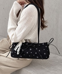 7D56-IT 小花柄 リボン レース ショルダーバッグ