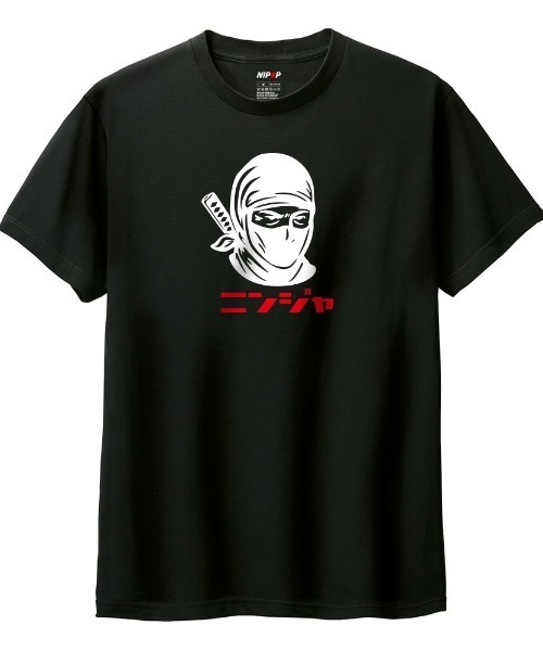 NIPOP(ニポップ)の「NIPOP(ニポップ) 半袖Tシャツ ニンジャ 和 ロゴ イラスト プリント インバウンド お土産 カットソー メンズ ユニセックス(Tシャツ/カットソー・メンズ・ホワイト/ヘザーグレー/ブラック・XL/L/M/S/XS)」の2枚目の写真