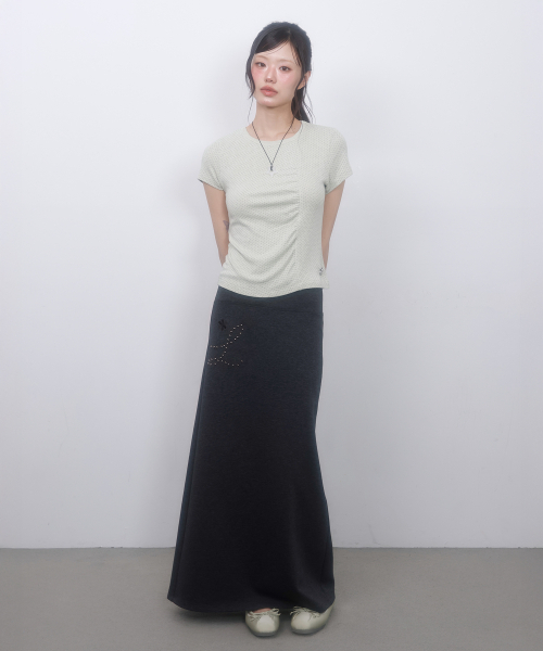 LMR(エルエムアール)の「ホットフィックスマキシスカート ダークグレー(スカート・レディース・チャコールグレー・SMALL/MEDIUM)」の3枚目の写真